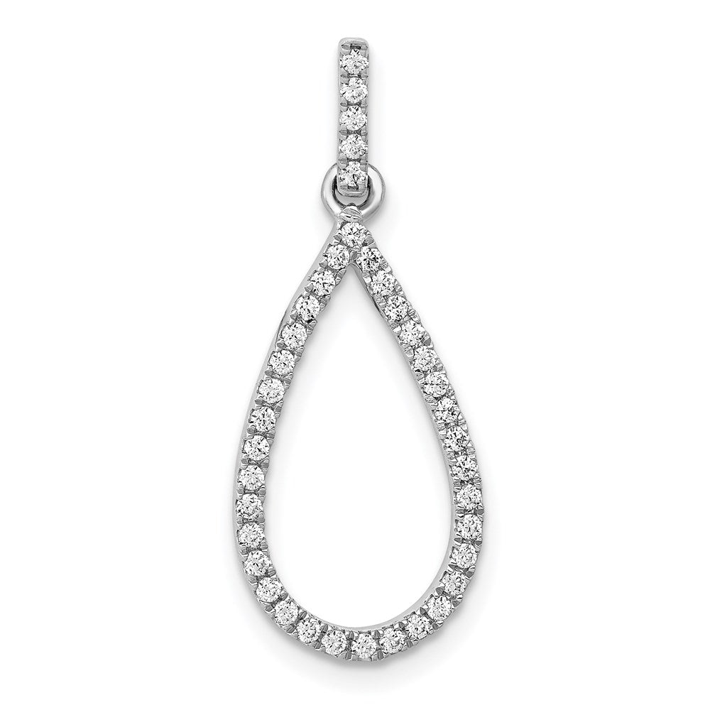 14k white gold 1 4ct real diamond teardrop pendant pm3832 025 wa