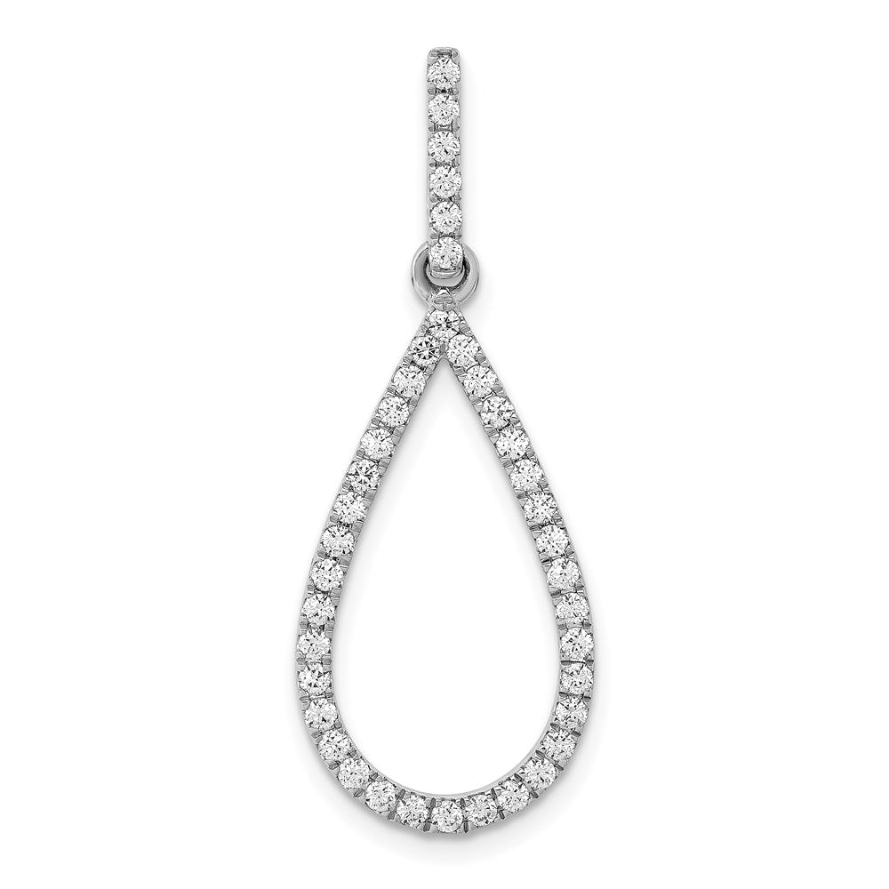 14k white gold 1 2ct real diamond teardrop pendant pm3832 050 wa