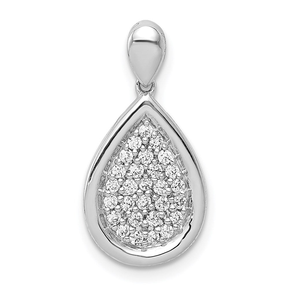 14k white gold 1 4ct real diamond fancy teardrop pendant pm4009 025 wa