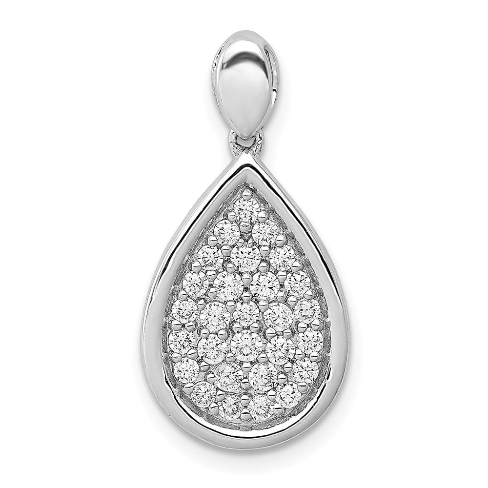 14k white gold 1 2ct real diamond fancy teardrop pendant pm4009 050 wa