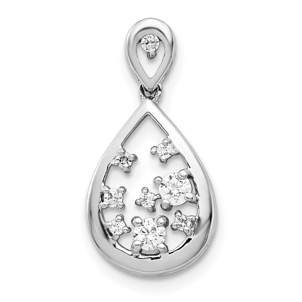 14k white gold 3 8ct real diamond fancy teardrop pendant pm4385 020 wa
