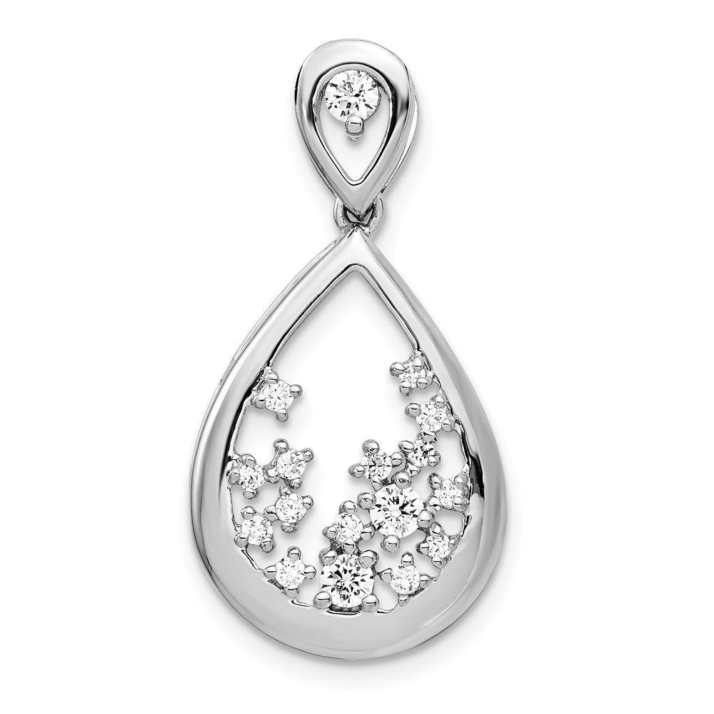 14k white gold 1 5ct real diamond fancy teardrop pendant pm4385 038 wa