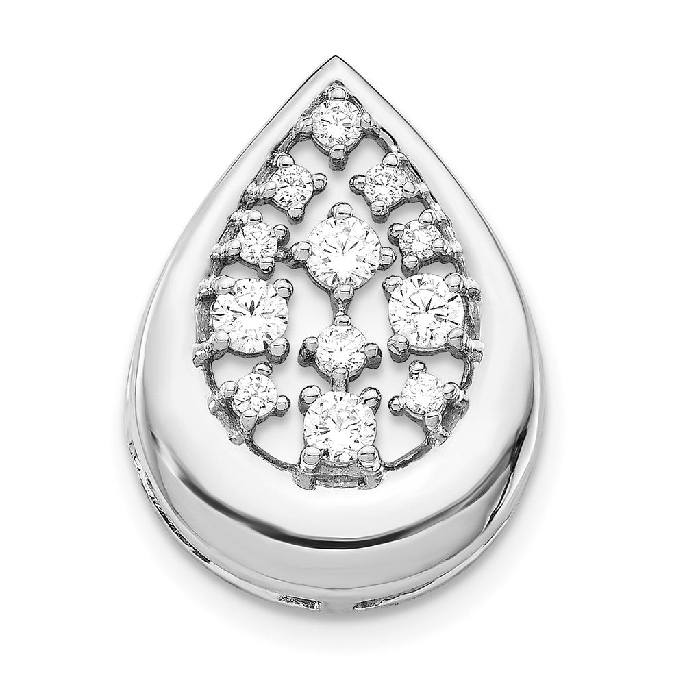 14k white gold 3 8ct real diamond fancy teardrop pendant pm4386 038 wa