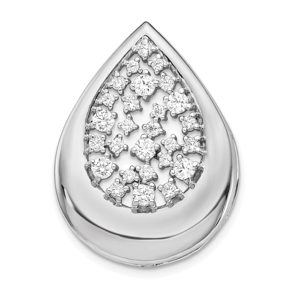 14k white gold 7 8ct real diamond fancy teardrop pendant pm4386 087 wa