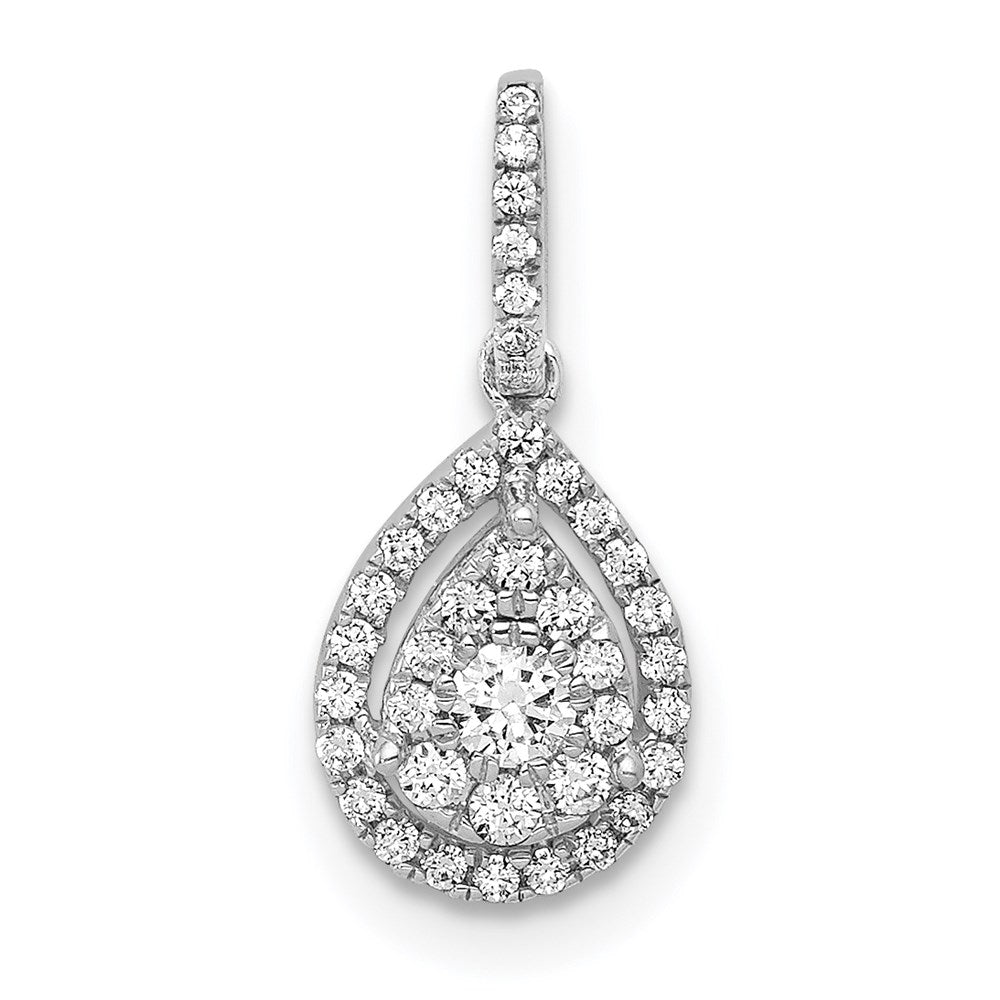 14k white gold 1 4ct real diamond teardrop pendant pm4776 025 wa