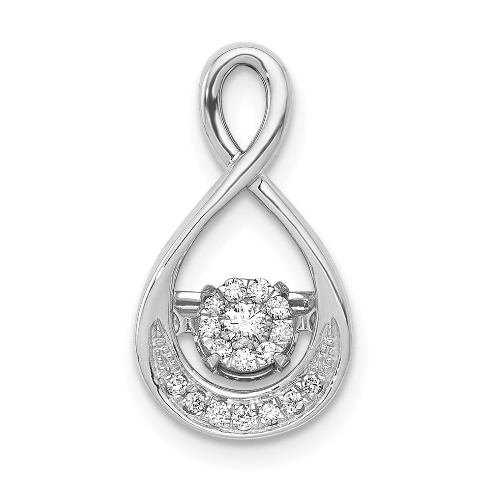 14k white gold 1 10ct vibrant moving real diamond teardrop chain slide pendant pm4778 010 wa