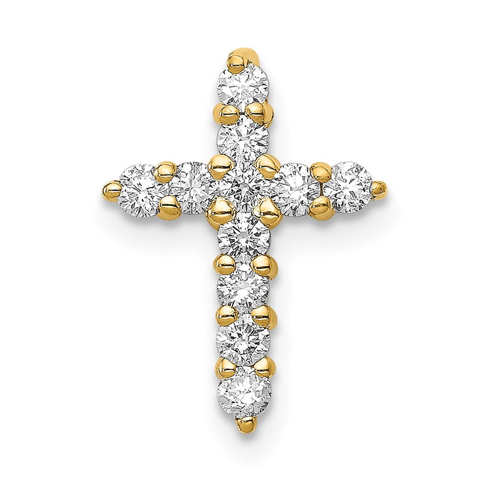 14k yellow gold aa 1 3ct real diamond cross pendant pm4950 033 ya