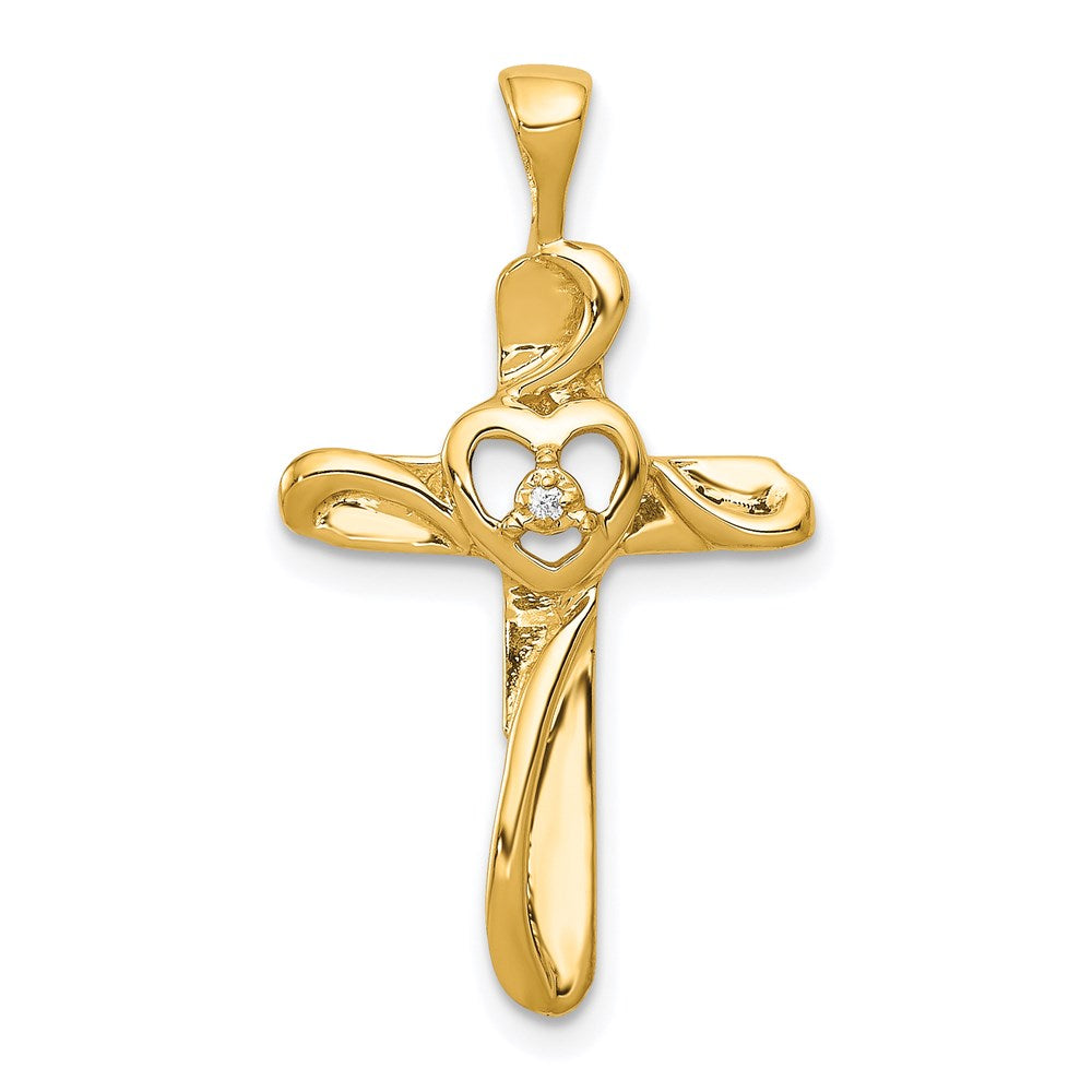 14k yellow gold aa real diamond cross pendant pm4993 001 ya