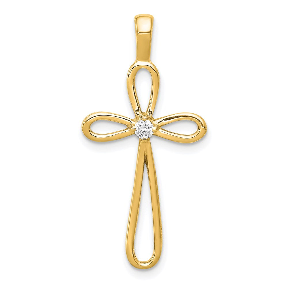 14k yellow gold aa real diamond cross pendant pm5015 005 ya