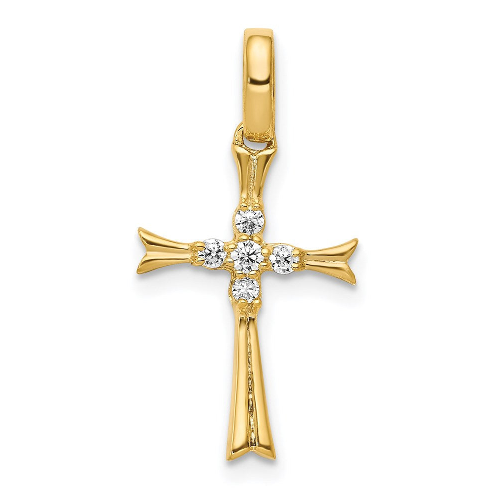 14k yellow gold 1 15ct real diamond cross pendant pm5031 008 ya