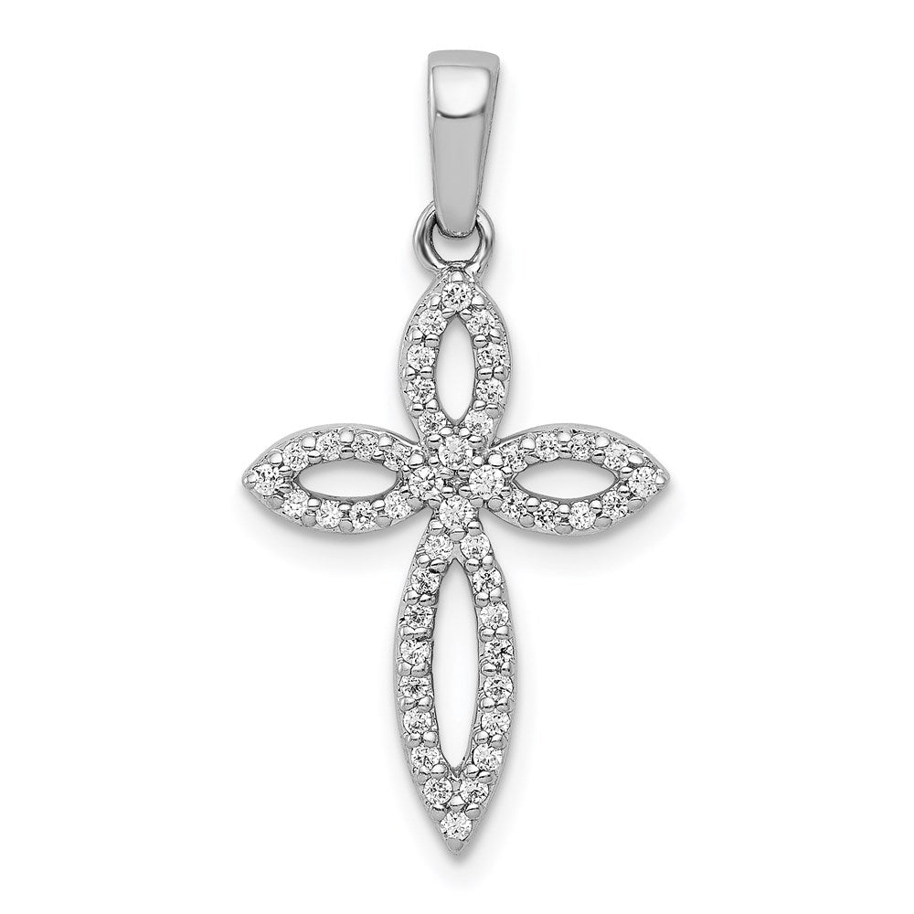 14k white gold 1 5ct real diamond cross pendant pm5047 020 wa