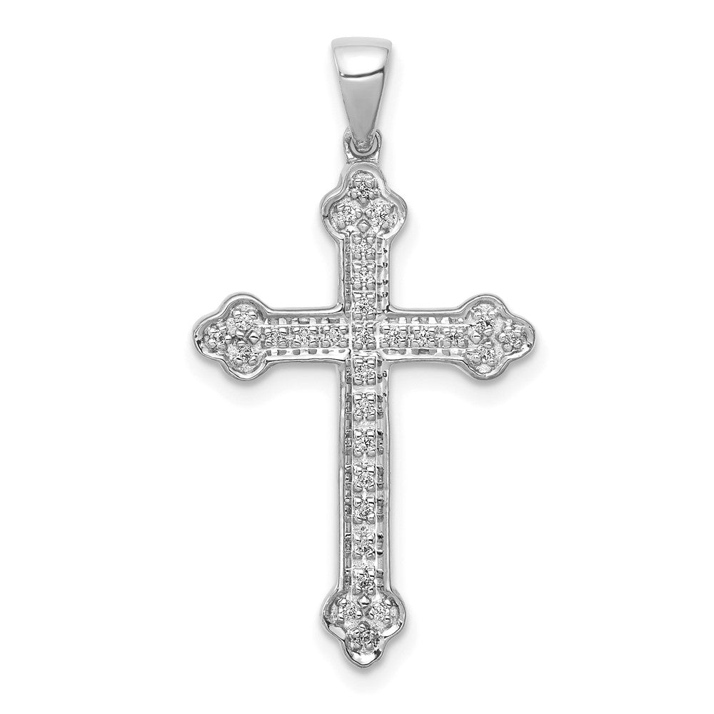 14k white gold real diamond cross pendant pm5077 010 wa