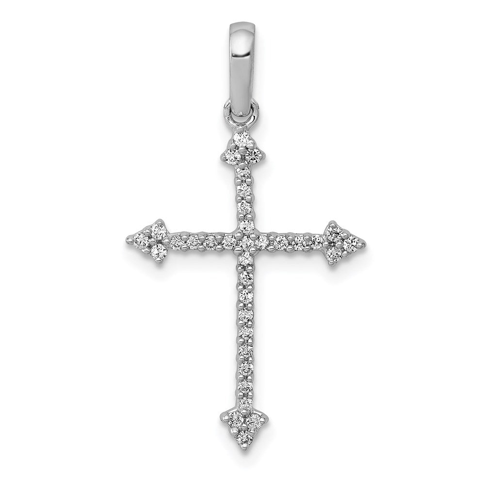 14k white gold 1 5ct real diamond cross pendant pm5073 020 wa
