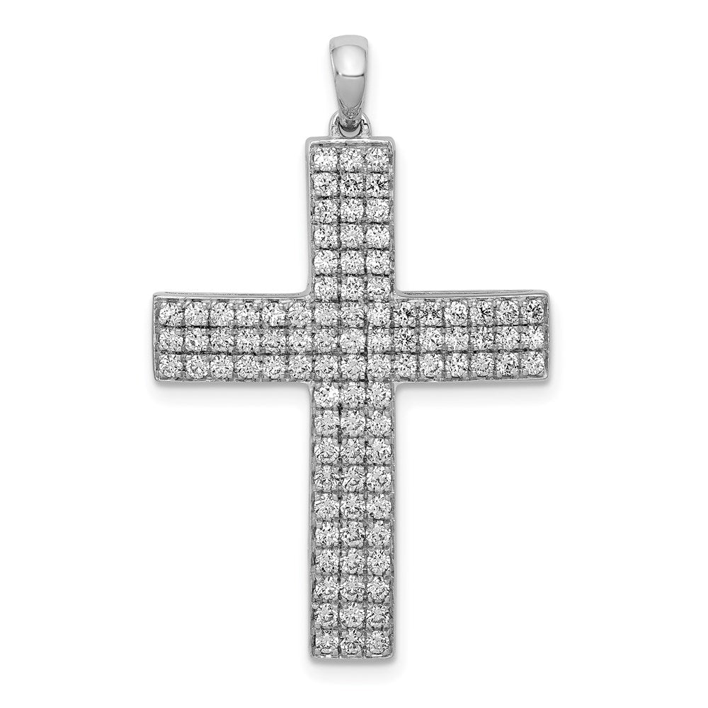 14k white gold 1ct real diamond latin cross pendant pm5098 100 wa