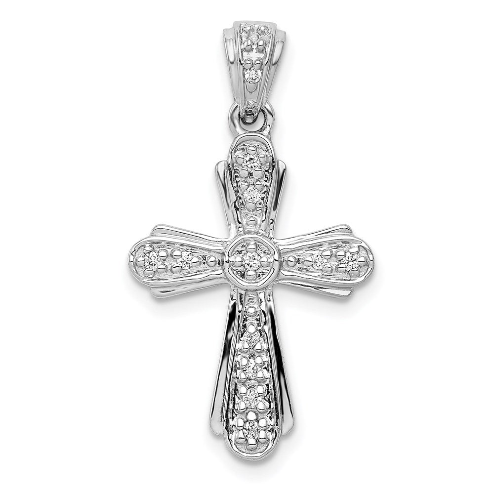 14k white gold 1 10ct real diamond cross pendant pm5120 010 wa