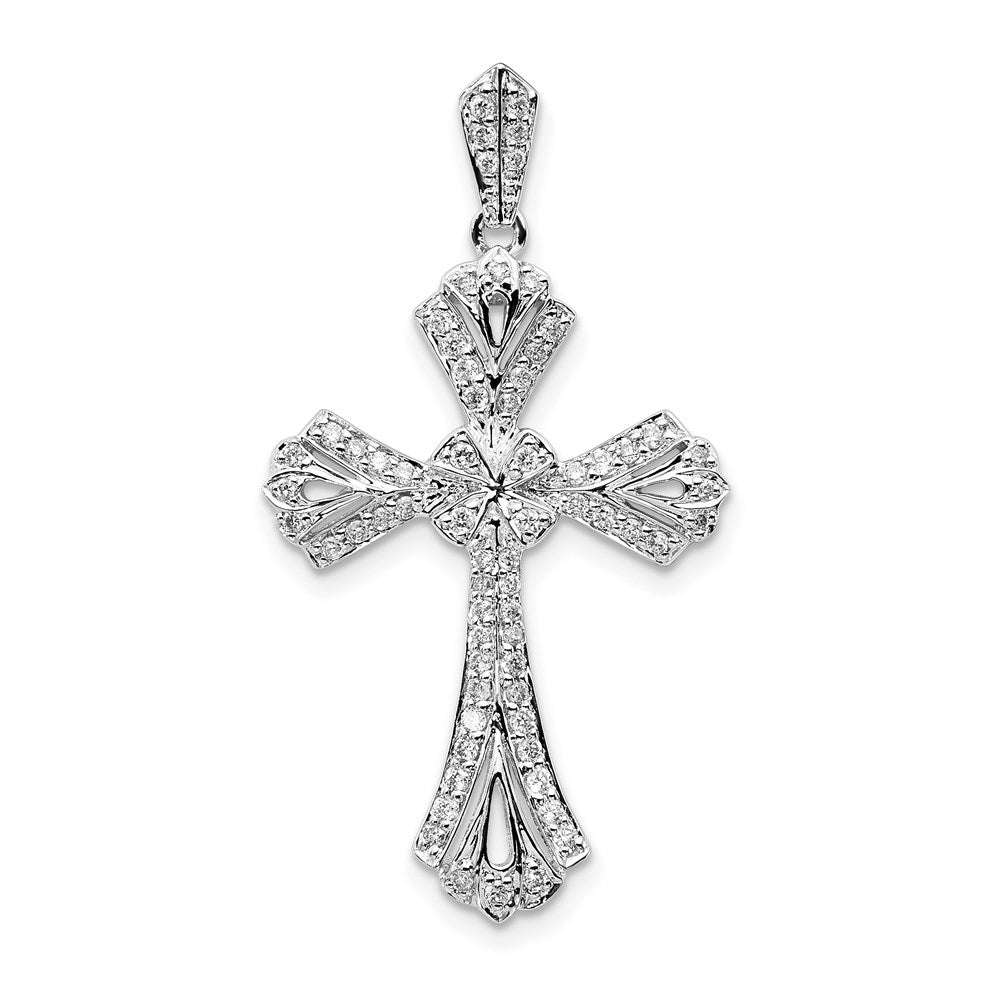 14k white gold 1 3ct real diamond fancy cross pendant pm5124 033 wa