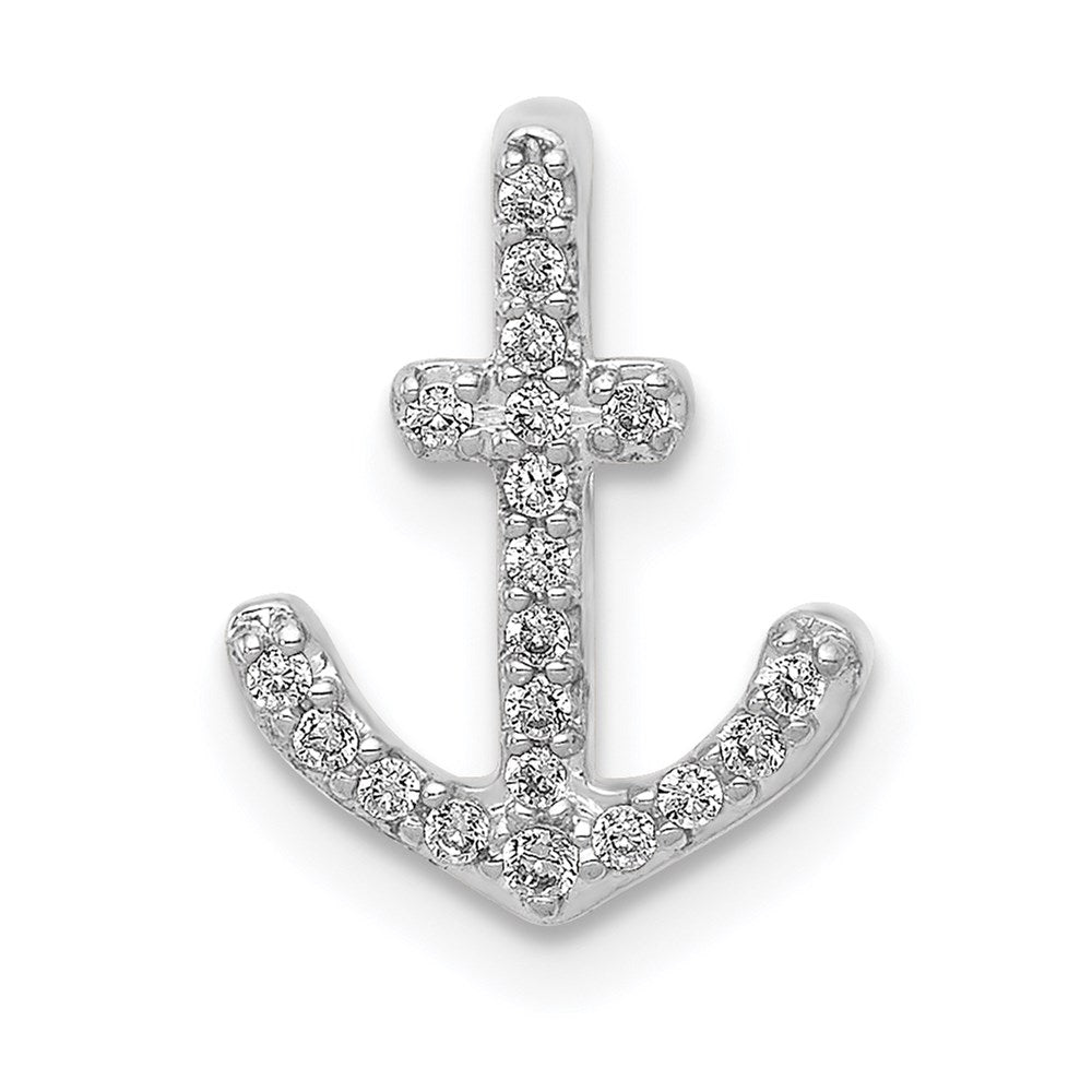 14k white gold 1 10ct real diamond anchor chain slide pm5205 010 wa
