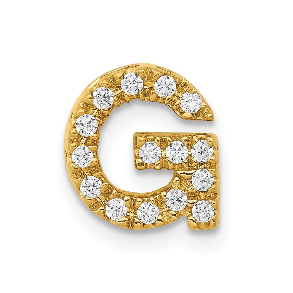 14k yellow gold real diamond letter g initial charm pm5221g 016 ya