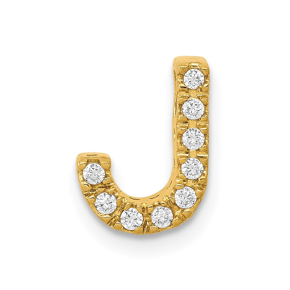 14k yellow gold real diamond letter j initial charm pm5221j 010 ya