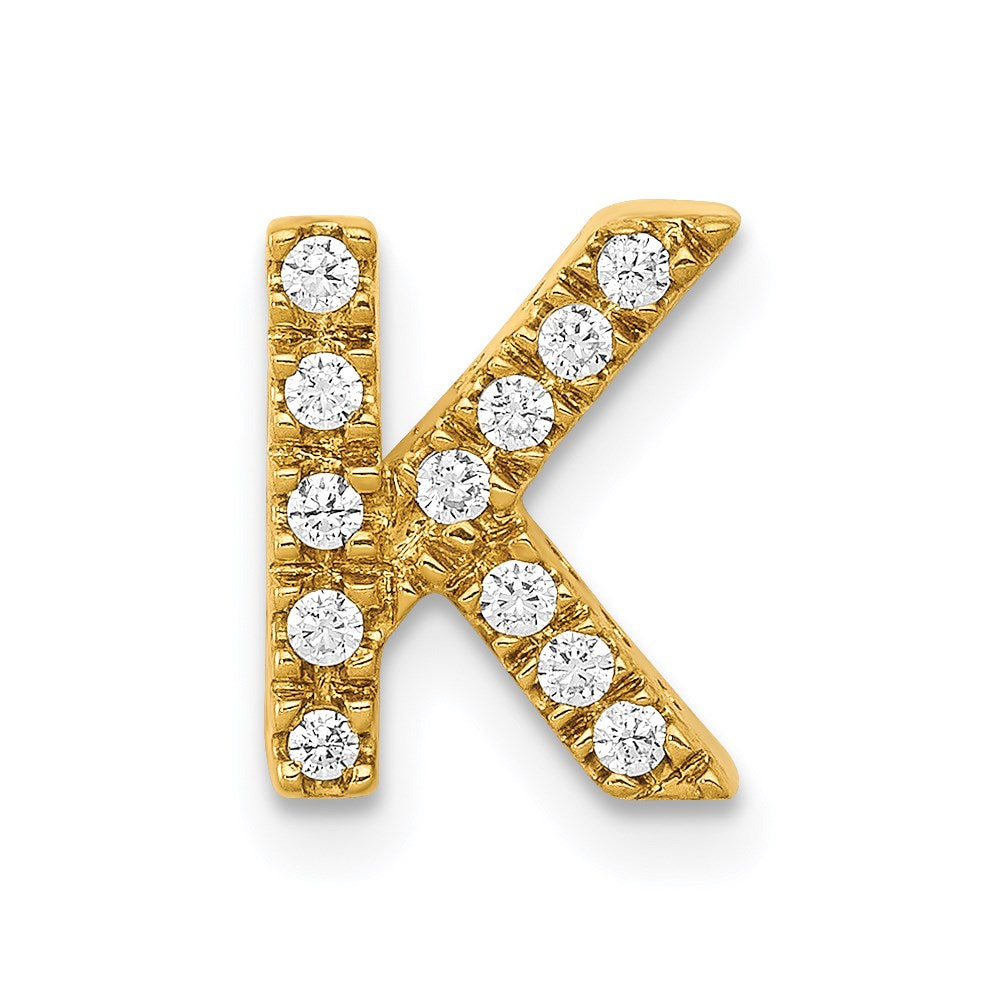 14k yellow gold real diamond letter k initial charm pm5221k 013 ya