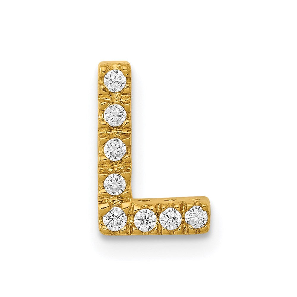 14k yellow gold real diamond letter l initial charm pm5221l 008 ya