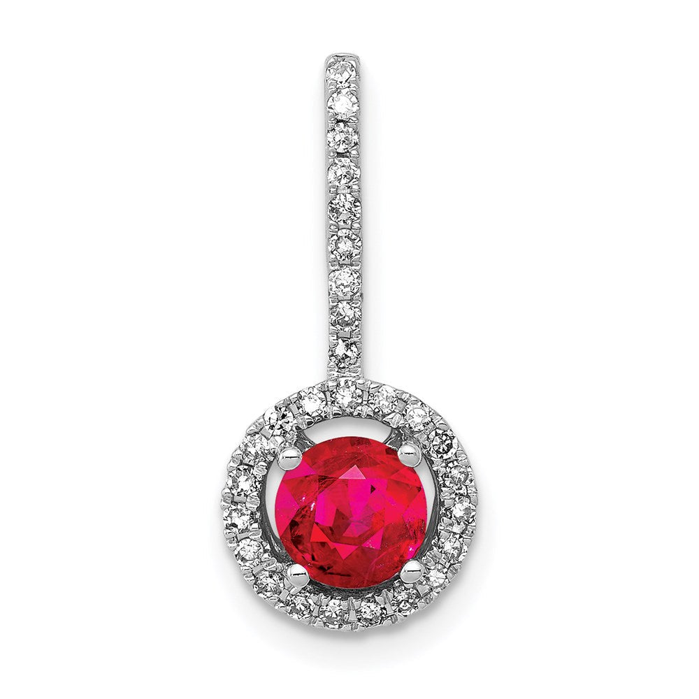 14k white gold real diamond and 69 ruby halo pendant pm5256 ru 020 wa