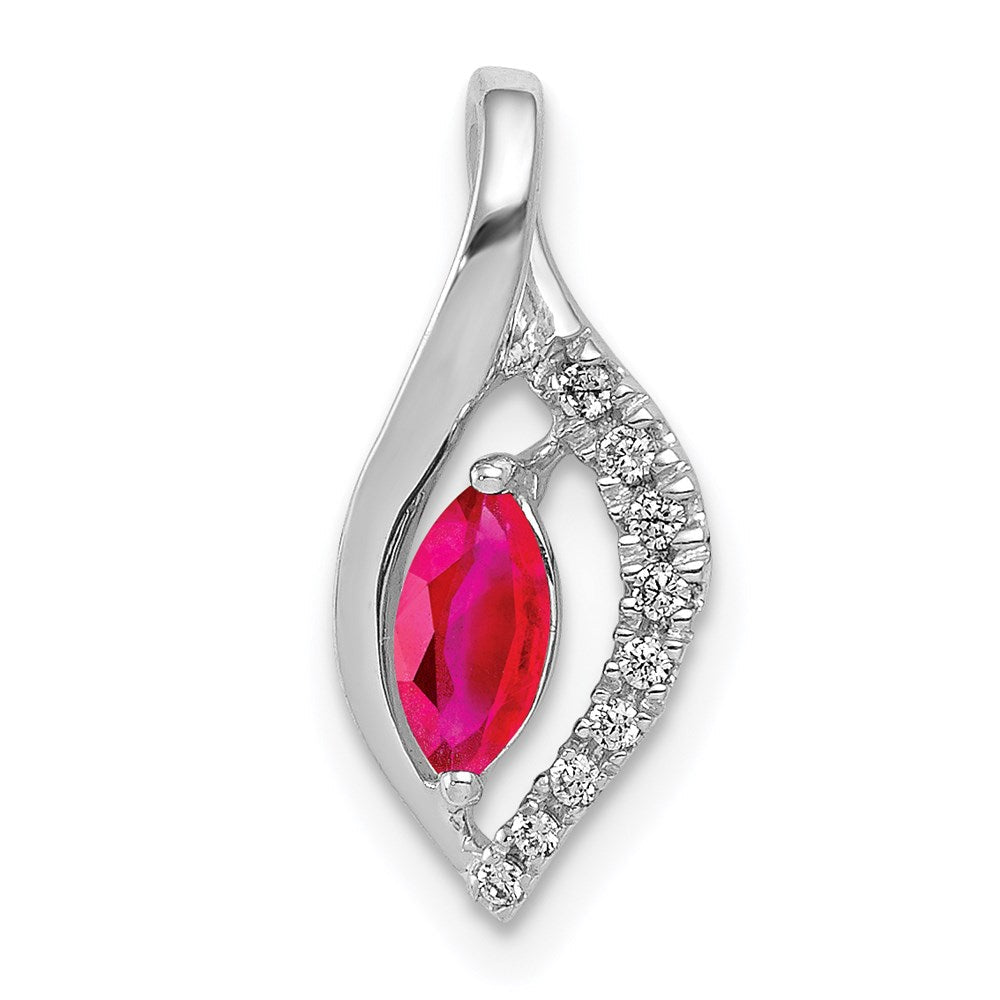 14k white gold real diamond and marquise 32 ruby pendant pm5267 ru 005 wa
