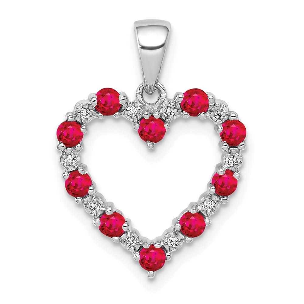 10k white gold real diamond and 35 ruby heart pendant pm5270 ru 003 1wa