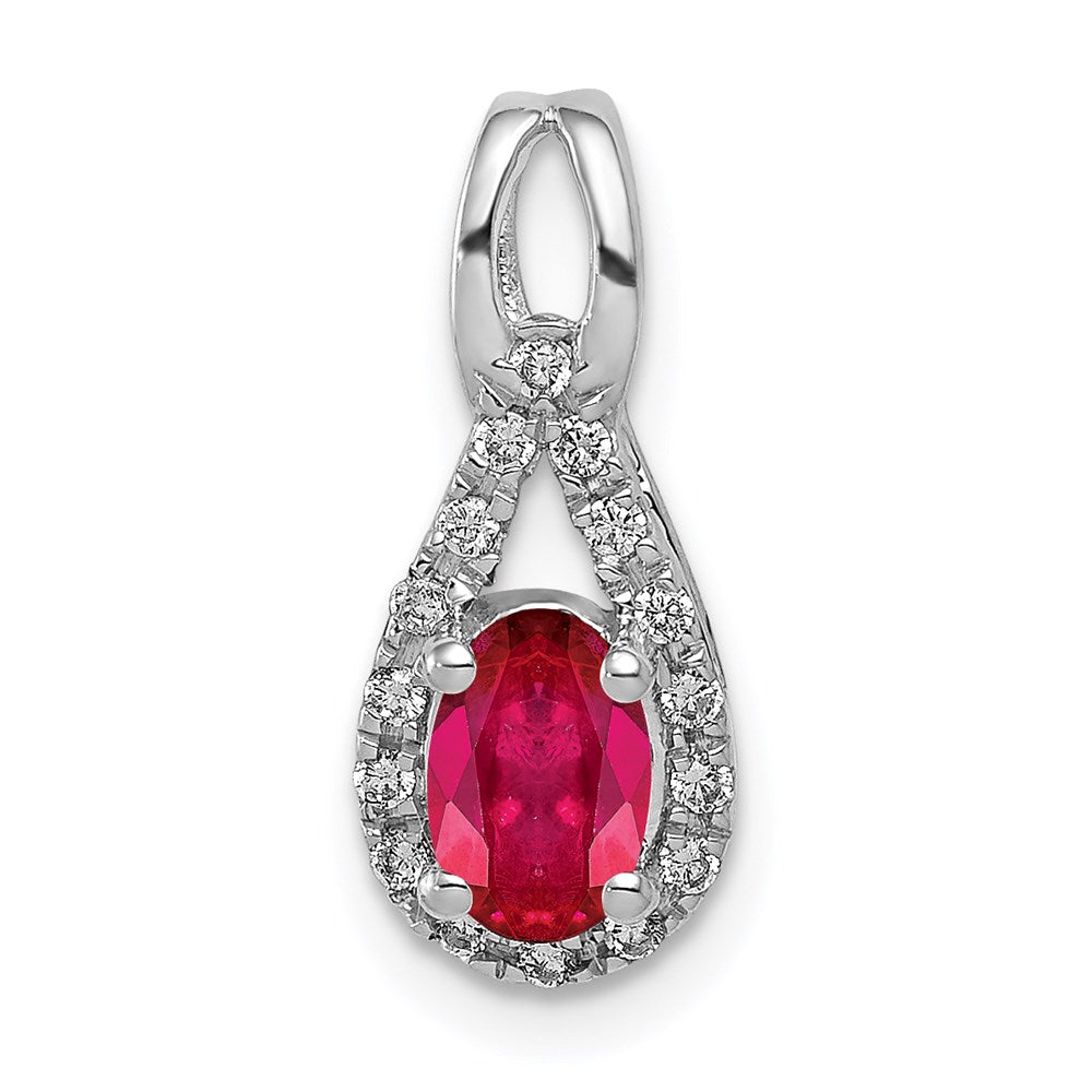 14k white gold real diamond and oval 50 ruby pendant pm5283 ru 010 wa