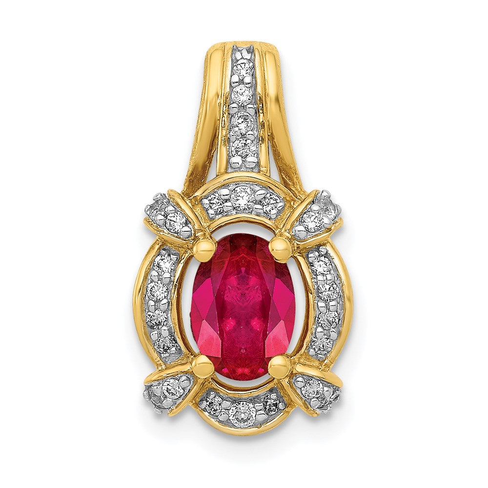 14k yellow gold 1 5ct real diamond and 1 10 ruby pendant pm5284 ru 020 ya
