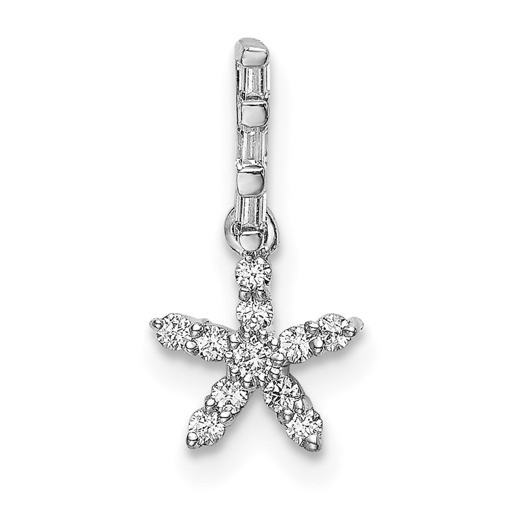 14k white gold real diamond star pendant pm6612 010 wa