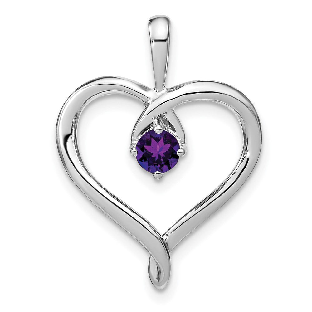 14k white gold amethyst heart pendant pm7020 am w