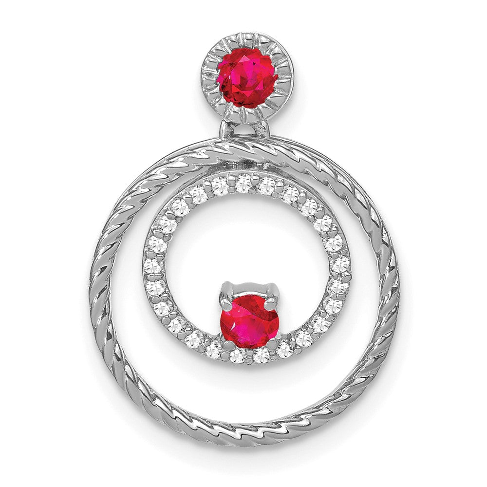 14k white gold ruby and real diamond circles pendant pm7209 ru 013 wa