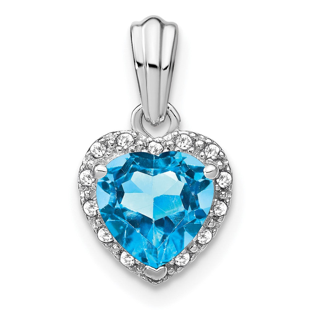 sterling silver blue topaz and real diamond pendant pm7400 bt 007 ssa