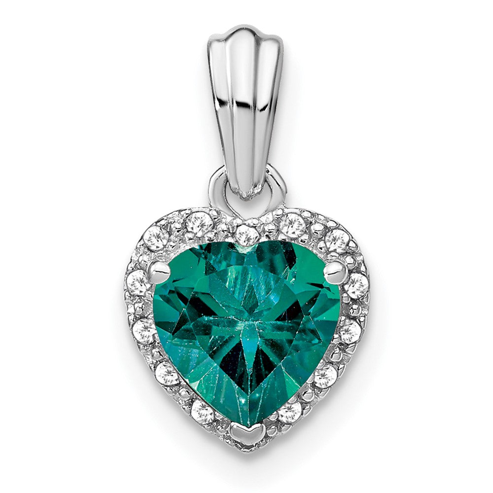 sterling silver created alexandrite and real diamond pendant pm7400 ca 007 ssa
