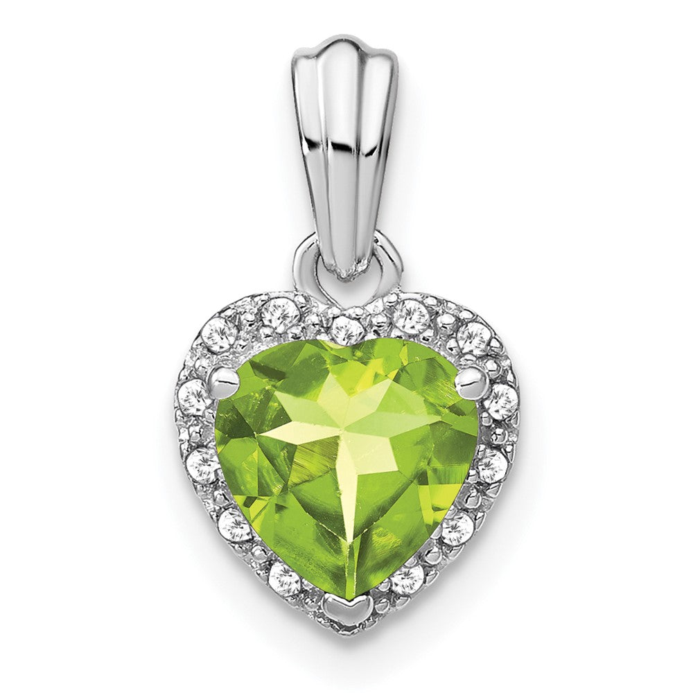 sterling silver peridot and real diamond pendant pm7400 pe 007 ssa