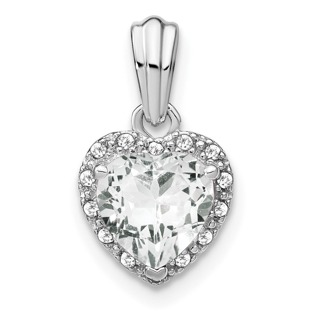 sterling silver white topaz and real diamond pendant pm7400 wt 007 ssa