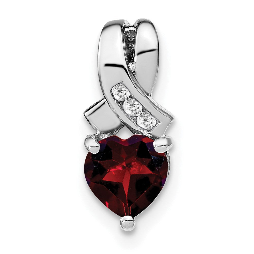 sterling silver garnet and real diamond pendant pm7401 ga 003 ssa