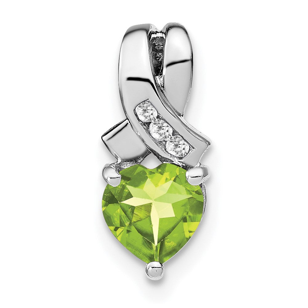 sterling silver peridot and real diamond pendant pm7401 pe 003 ssa