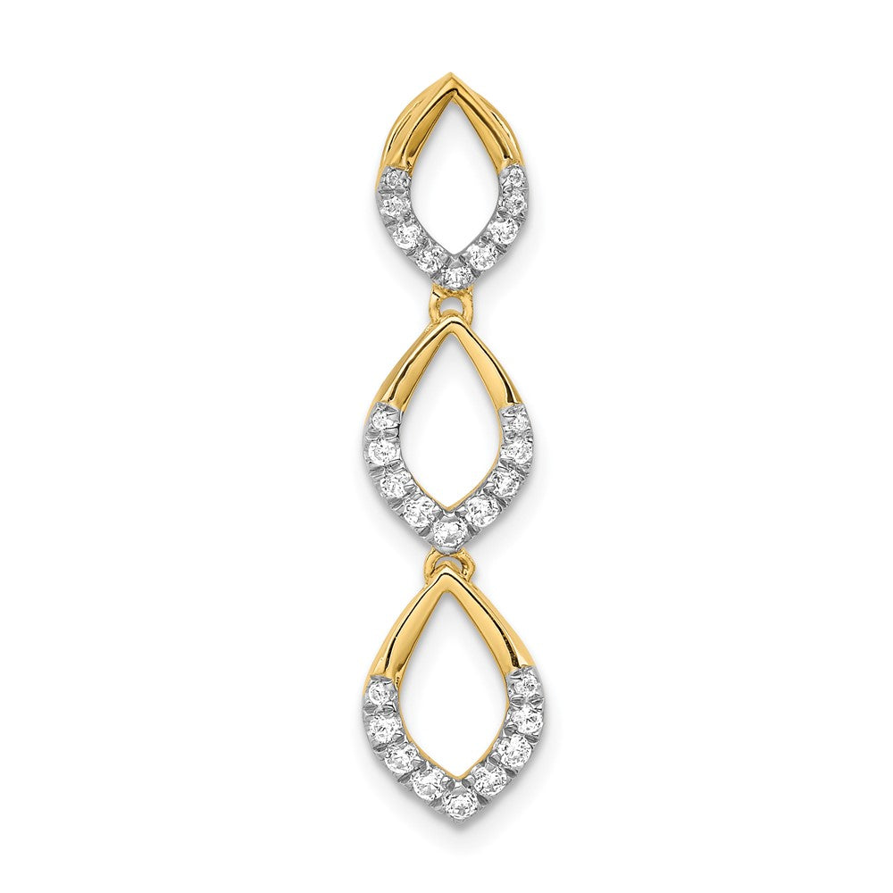 14k yellow gold polished dangle real diamond chain slide pm8514 023 ya