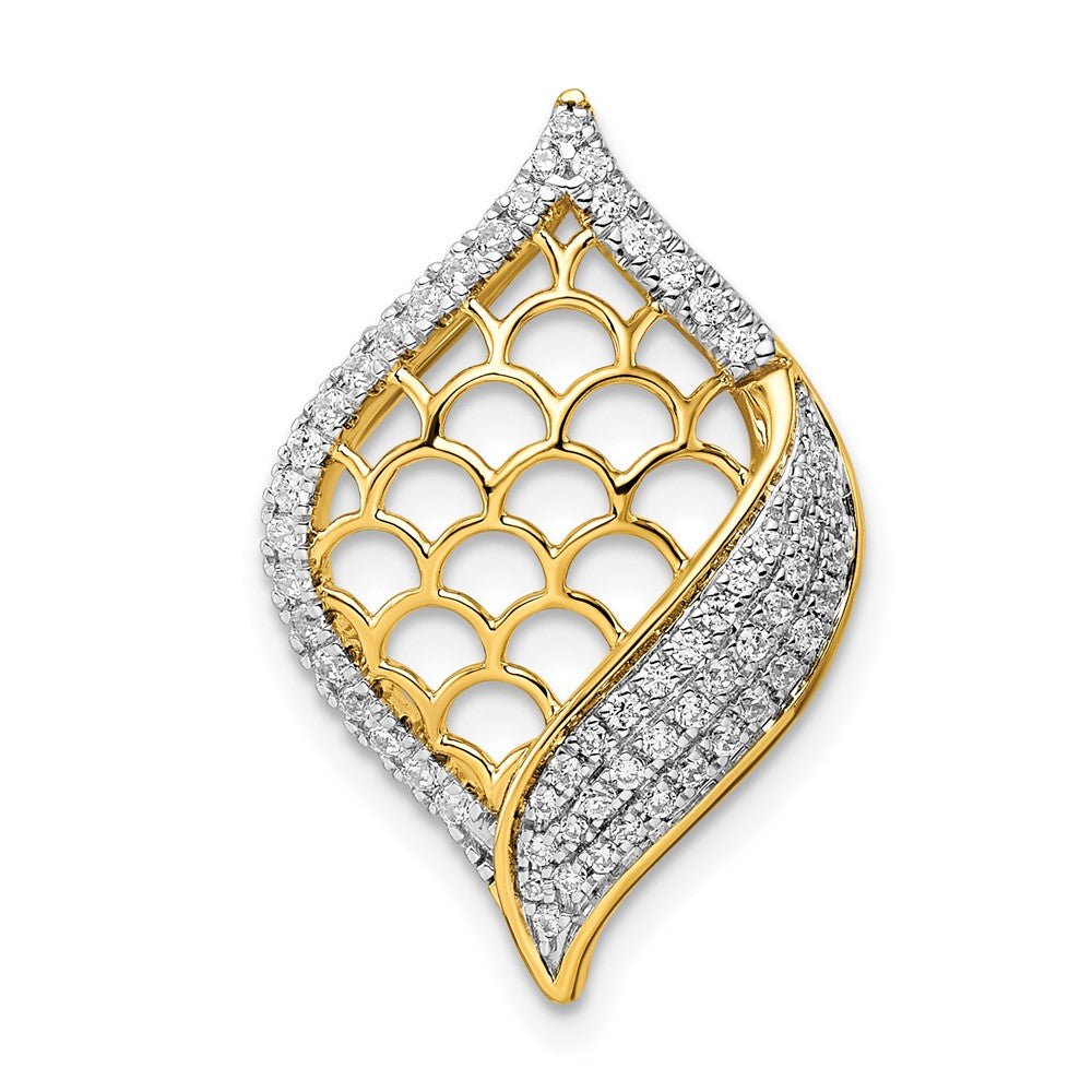 14k yellow gold polished fancy real diamond slide pm8528 030 ya