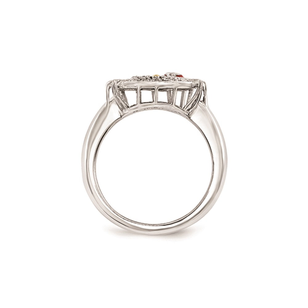 Sterling Silver Hello Kitty Diamond Collection Red Enamel Accent Ring