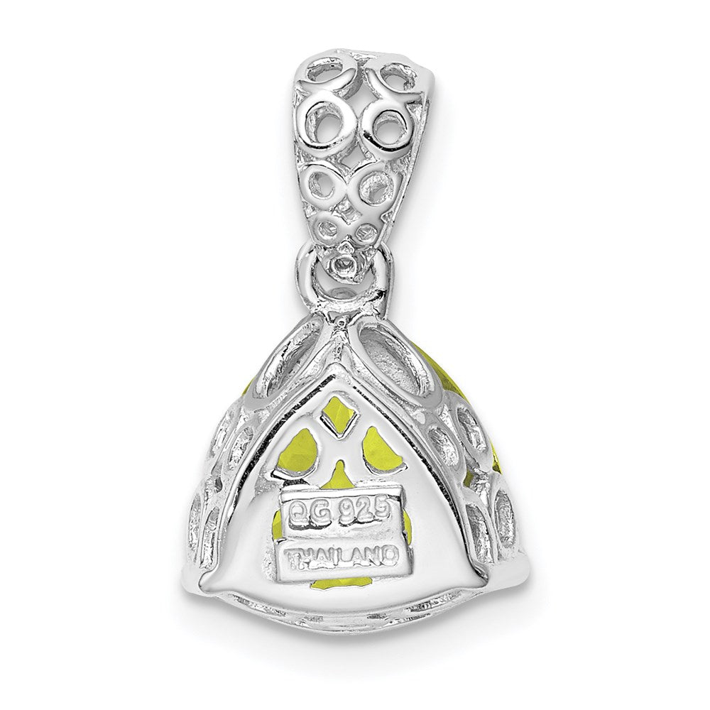 Sterling Silver Rhodium-plated Lemon Quartz Pendant