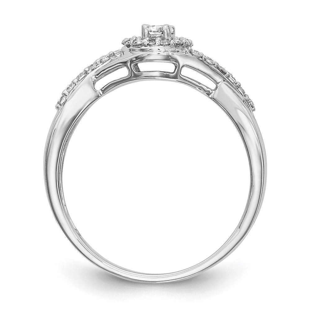0.4 Ct. Natural Diamond Halo Infinity Bridal Engagement Ring Set in 14K White Gold