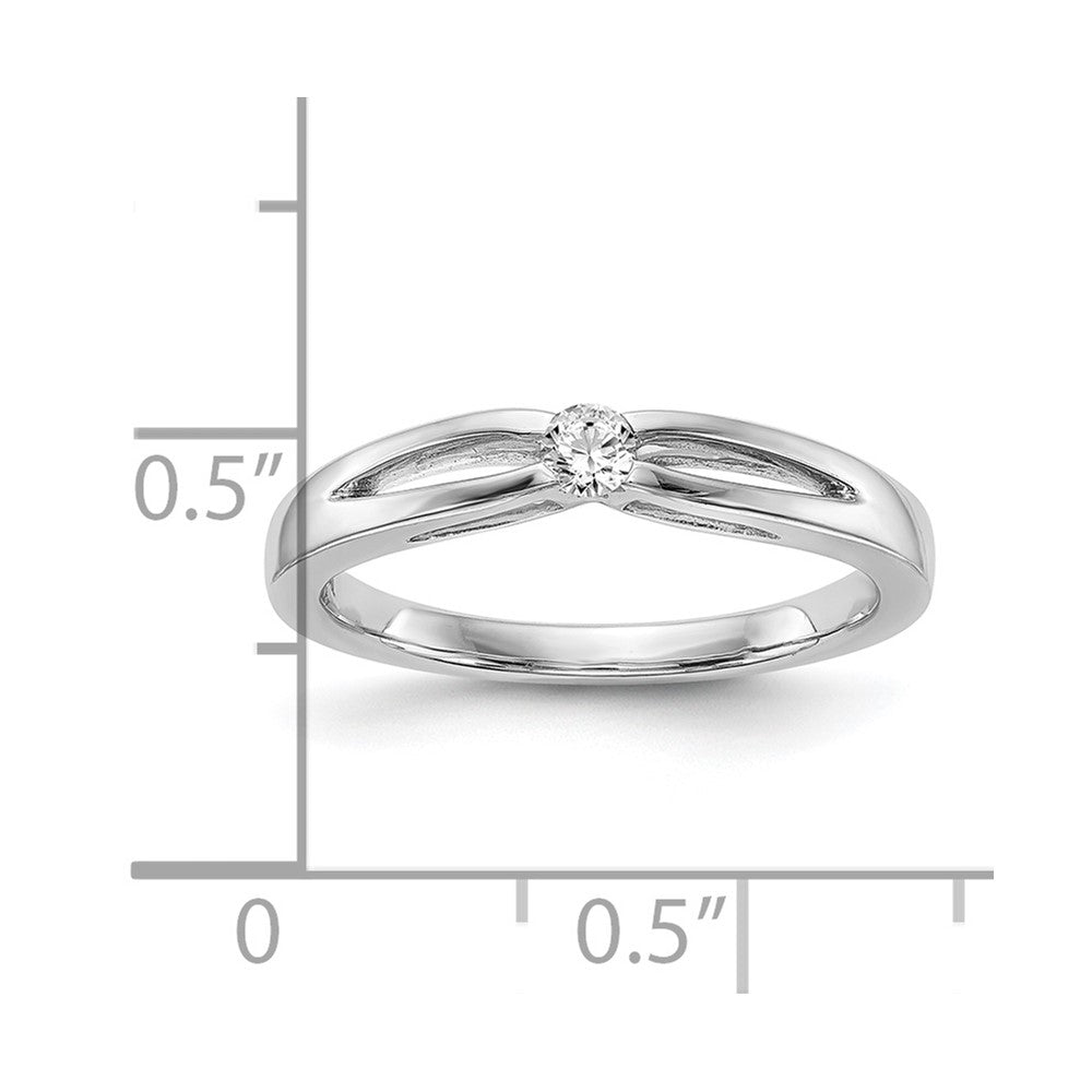 14K White Gold Complete Real Diamond Promise/Engagement Ring