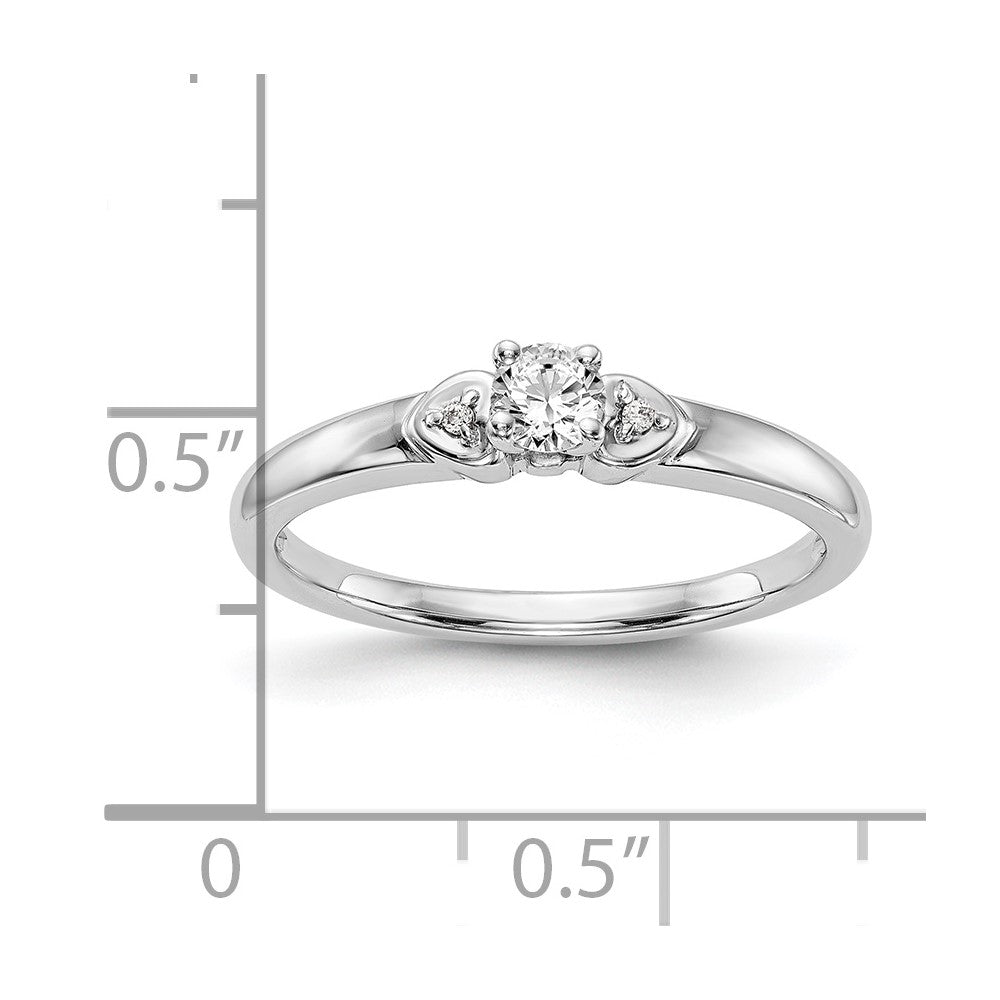 14K White Gold Complete Real Diamond Promise/Engagement Ring