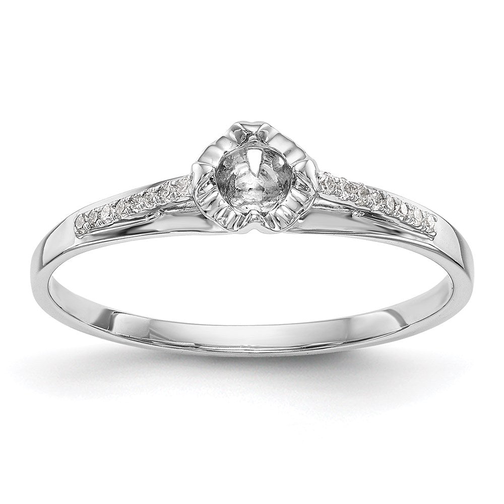 14K White Gold Complete Real Diamond Promise/Engagement Ring