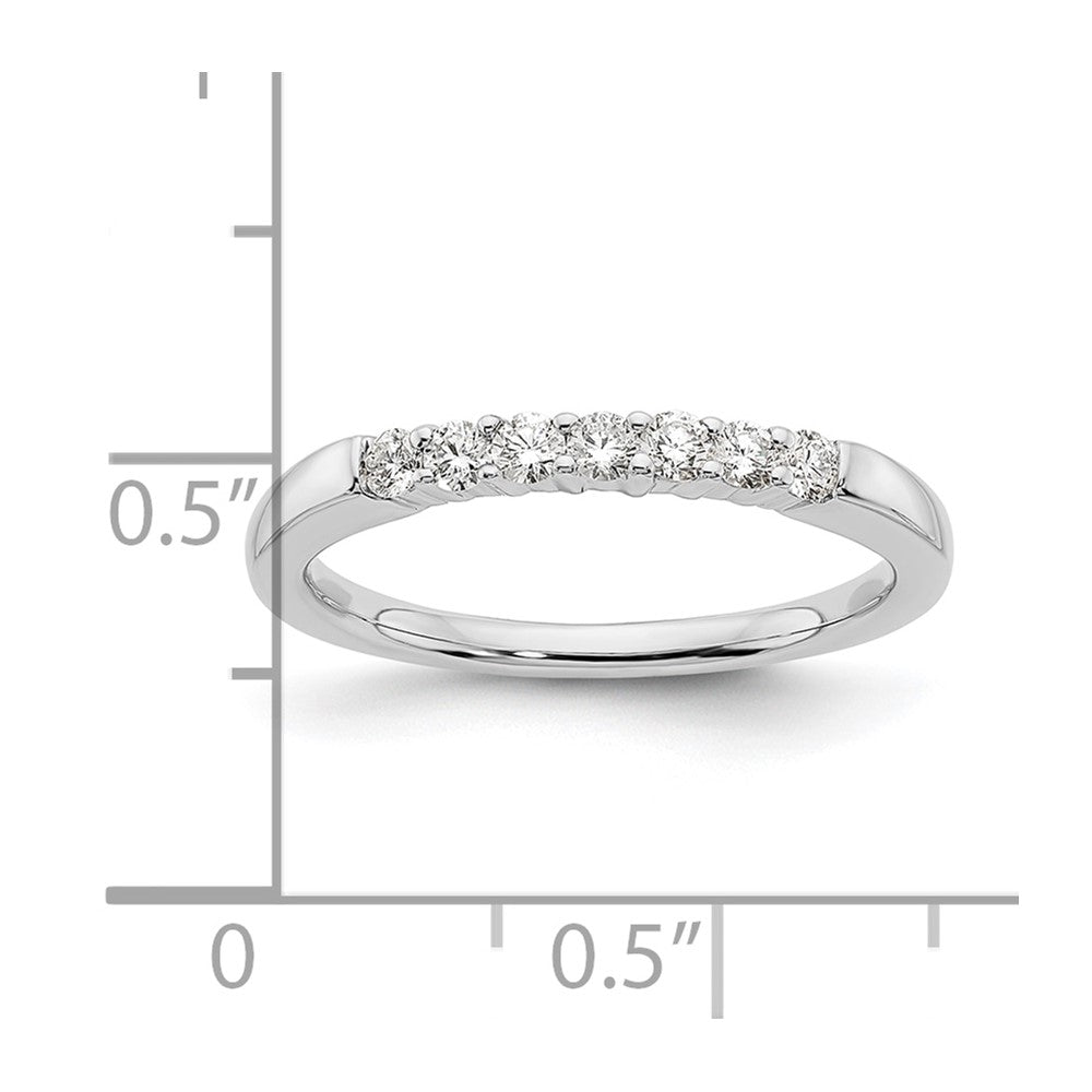 14K White Gold 7-Stone Real Diamond Band