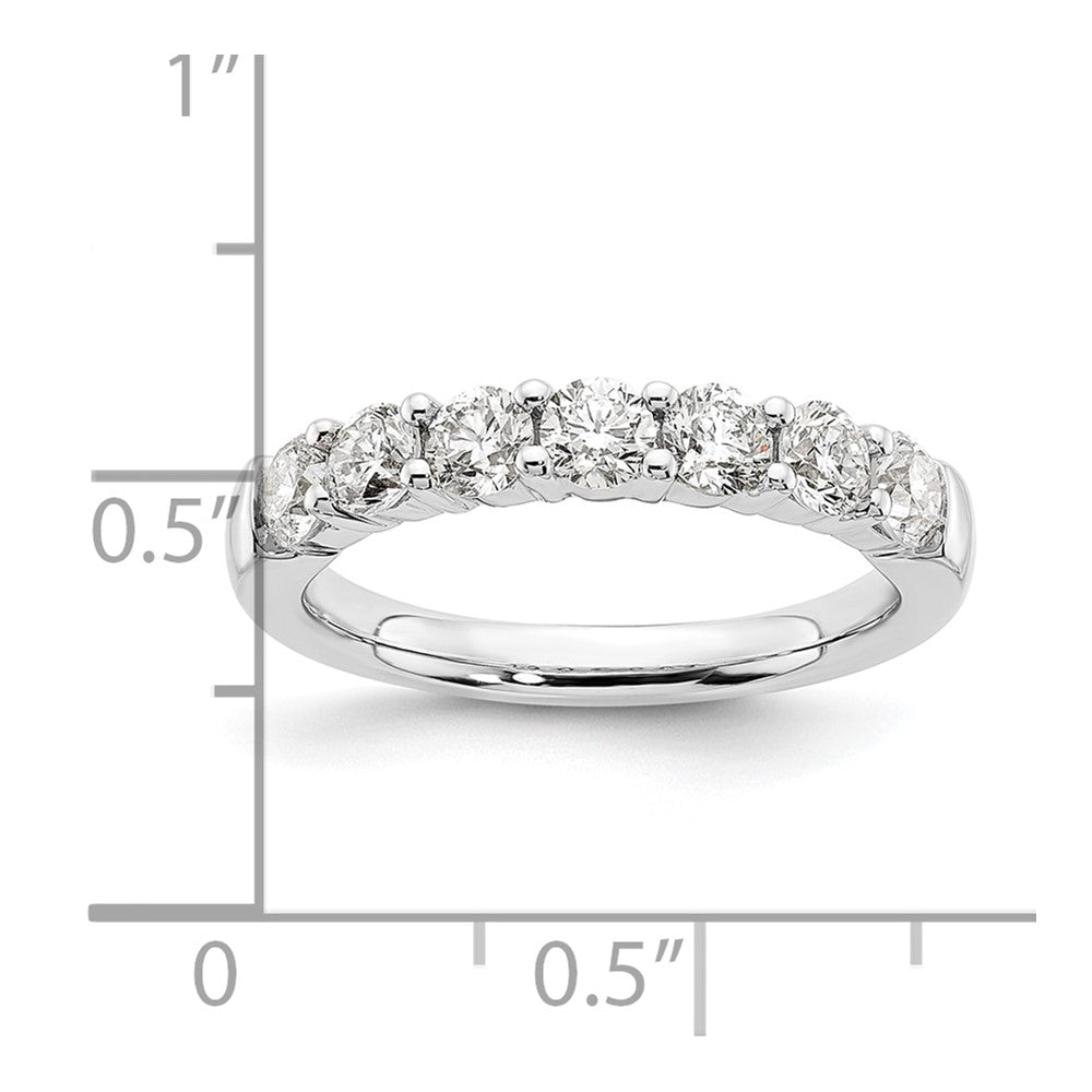 14K White Gold 7-Stone Real Diamond Band
