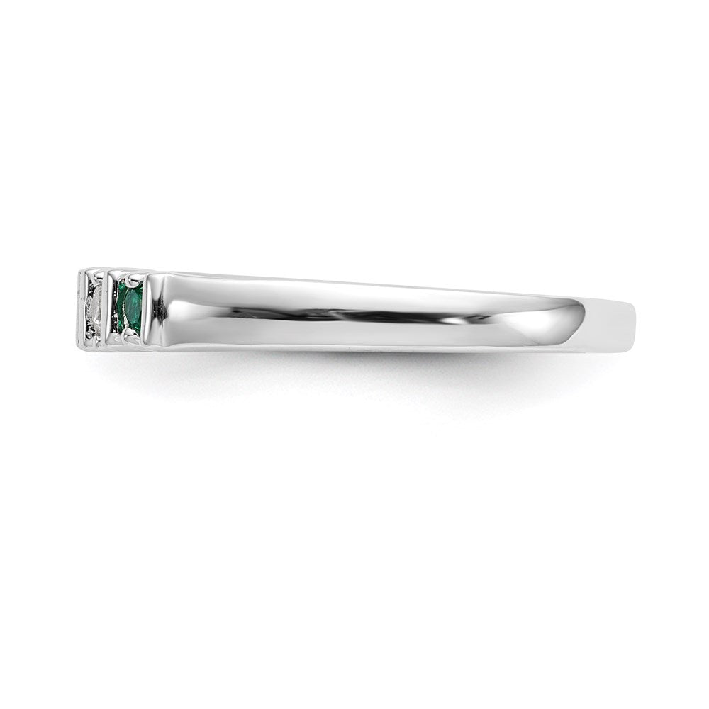 14k white gold real diamond w emerald band x9005e aa